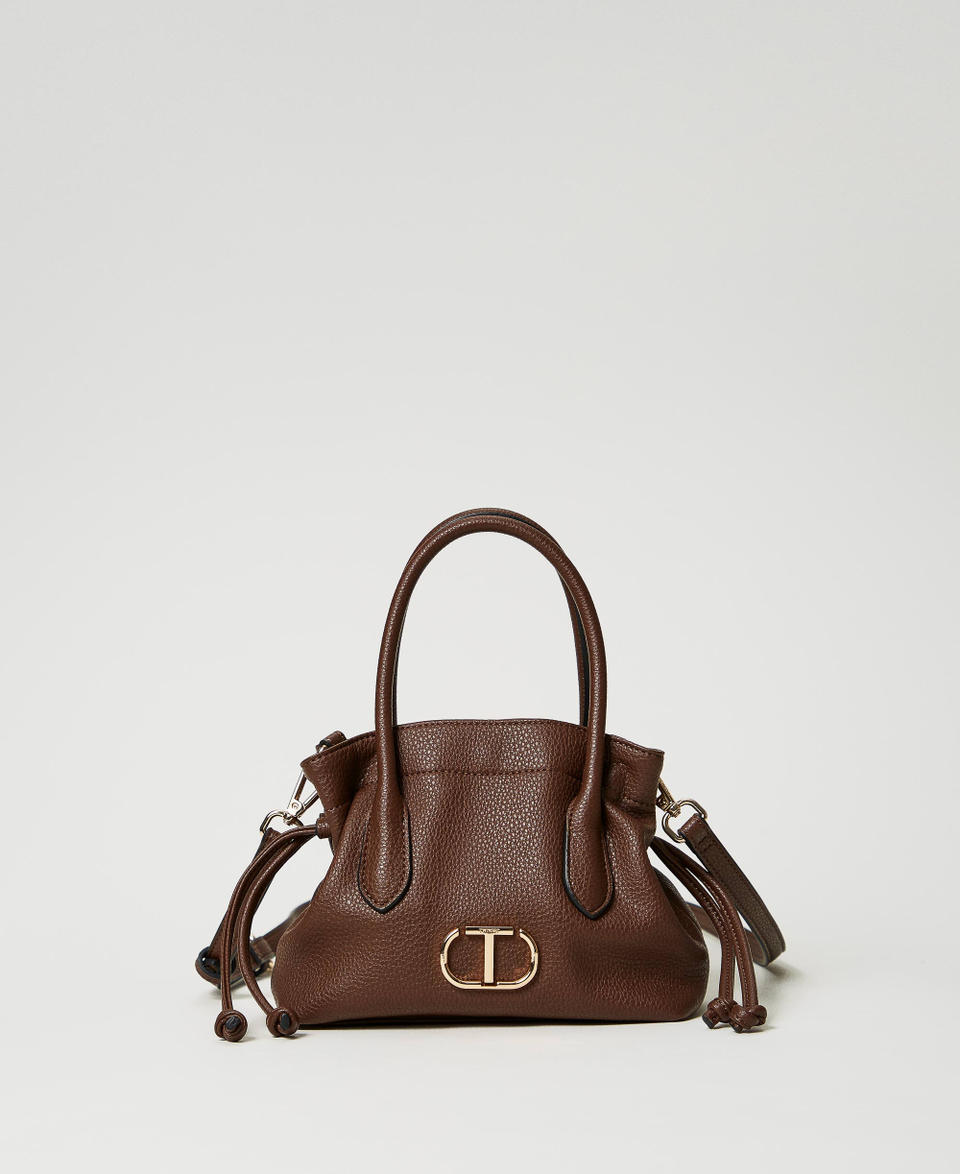 Twin Set Borsa a tracolla con Oval T e coulisse