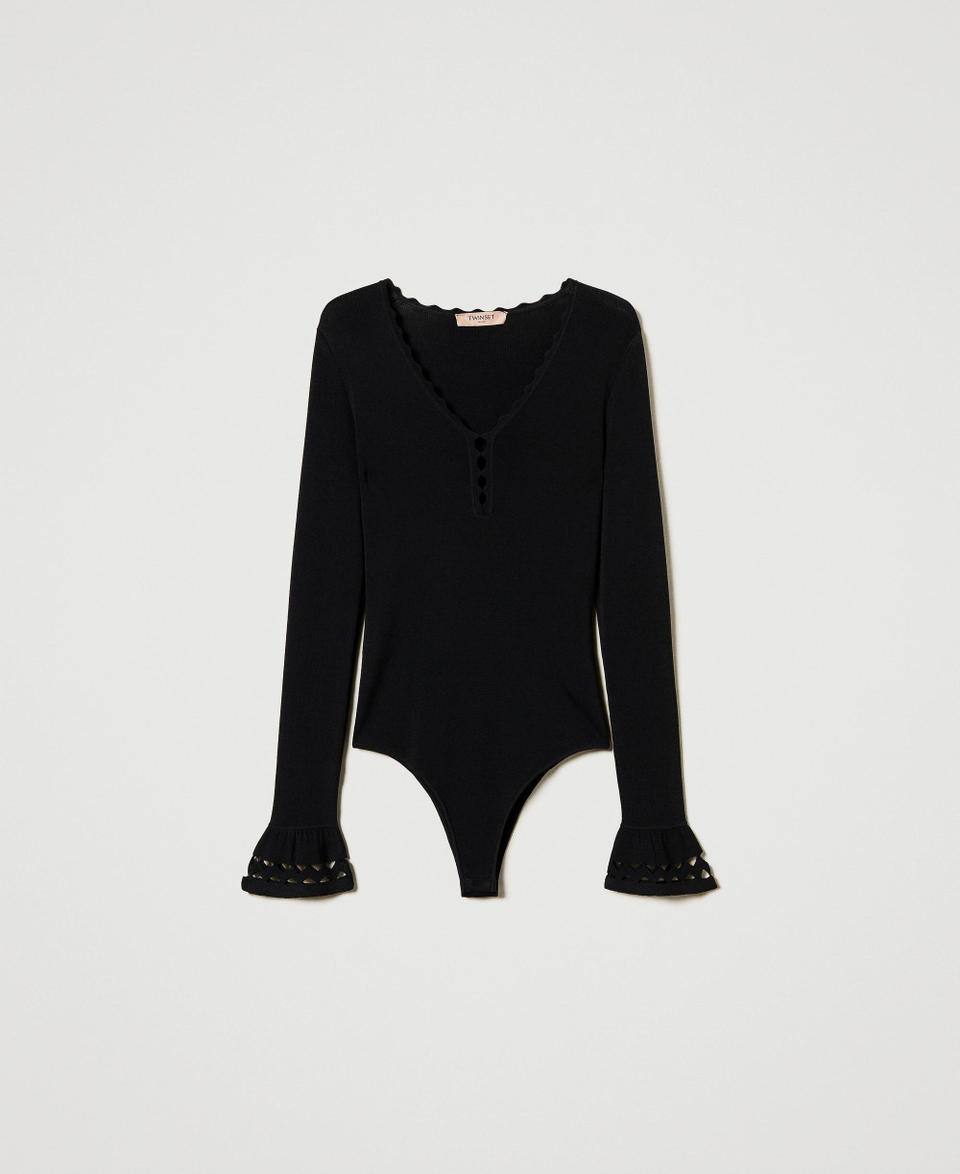 Twin Set Body in maglia con motivo geometrico Offerta