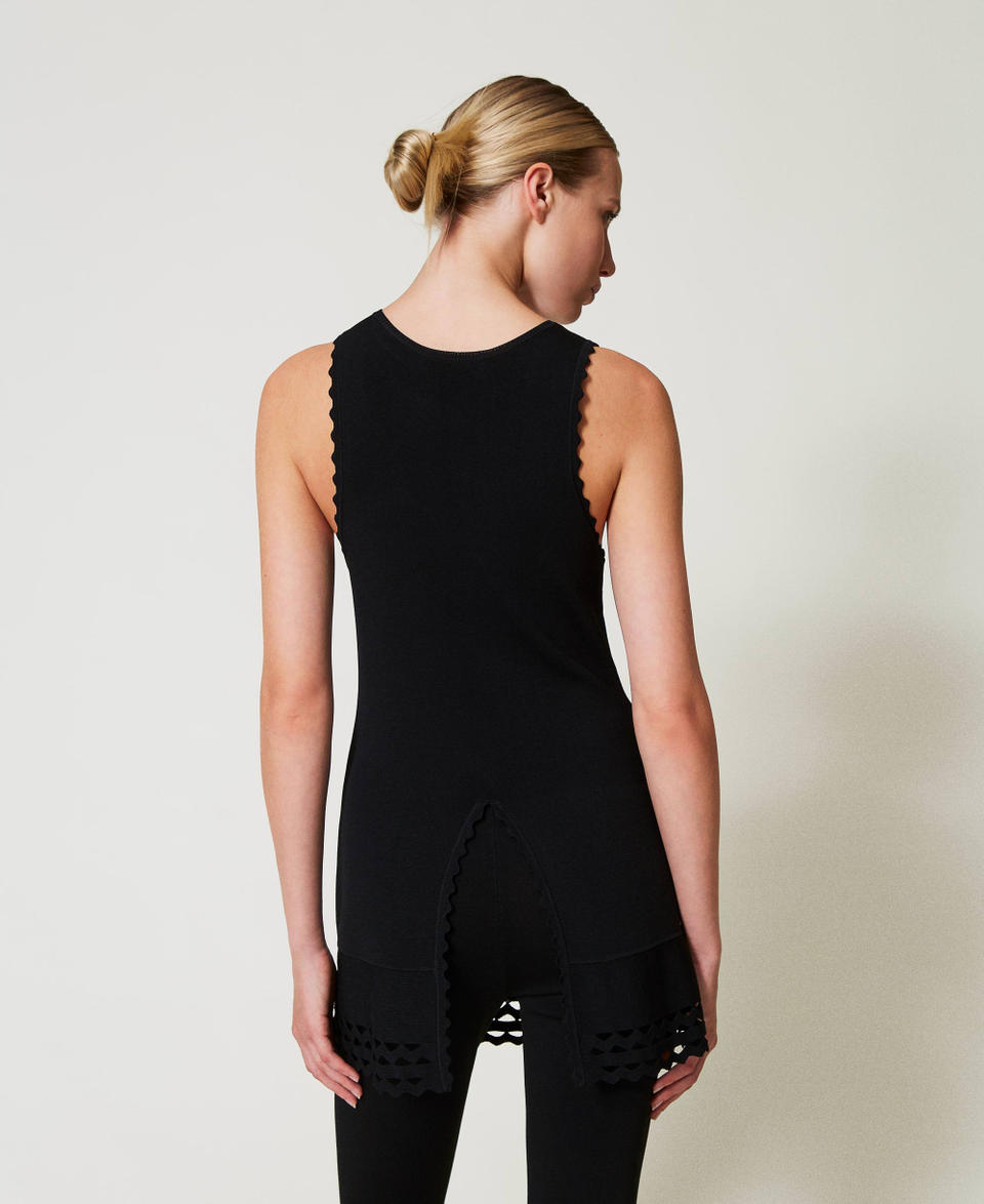 Twin Set Top doppio uso in maglia con trafori Outlet
