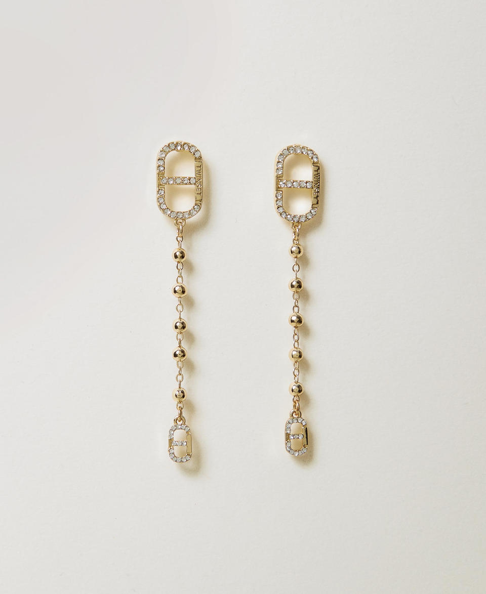 Twin Set Orecchini pendenti con strass e Oval T Offerte