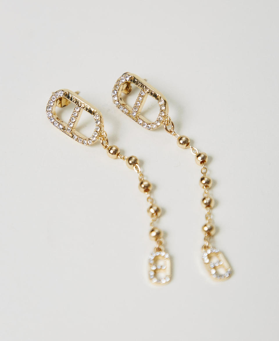 Twin Set Orecchini pendenti con strass e Oval T Offerte