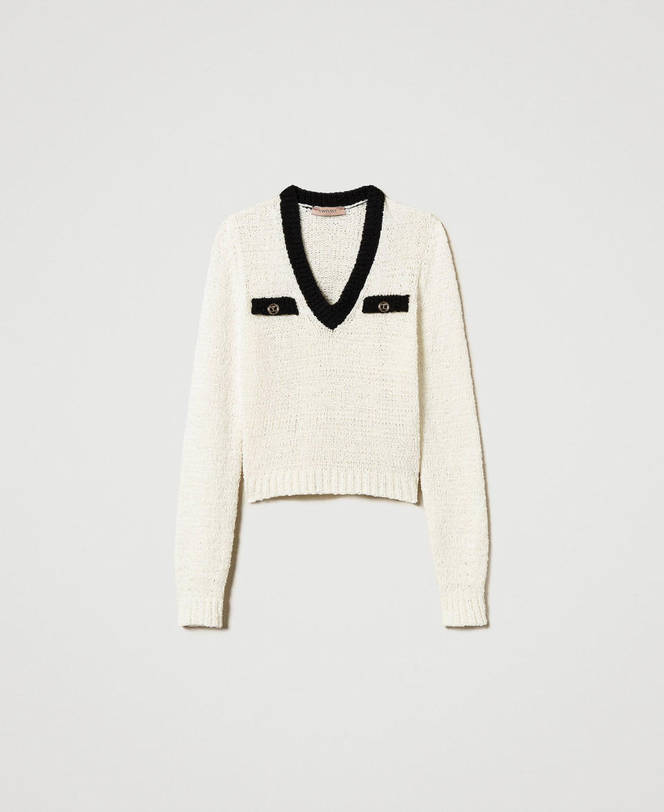 Twin Set Maglia con bottoni Oval T Vendita Calda