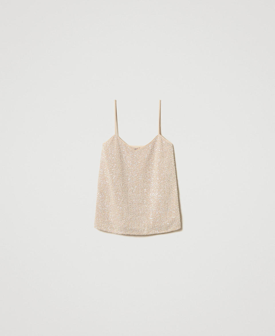 Twin Set Top con paillettes e perle I Più Venduti