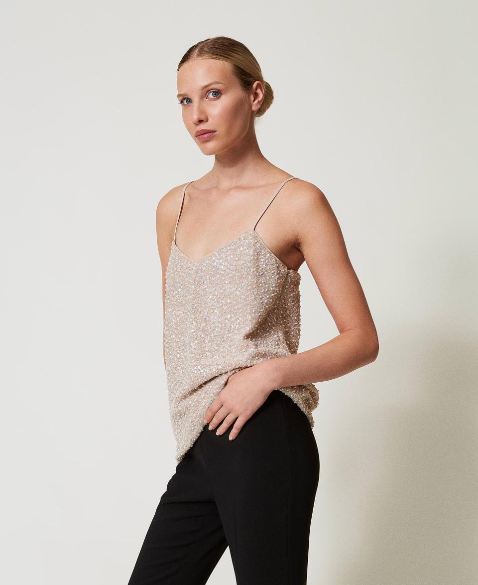 Twin Set Top con paillettes e perle I Più Venduti