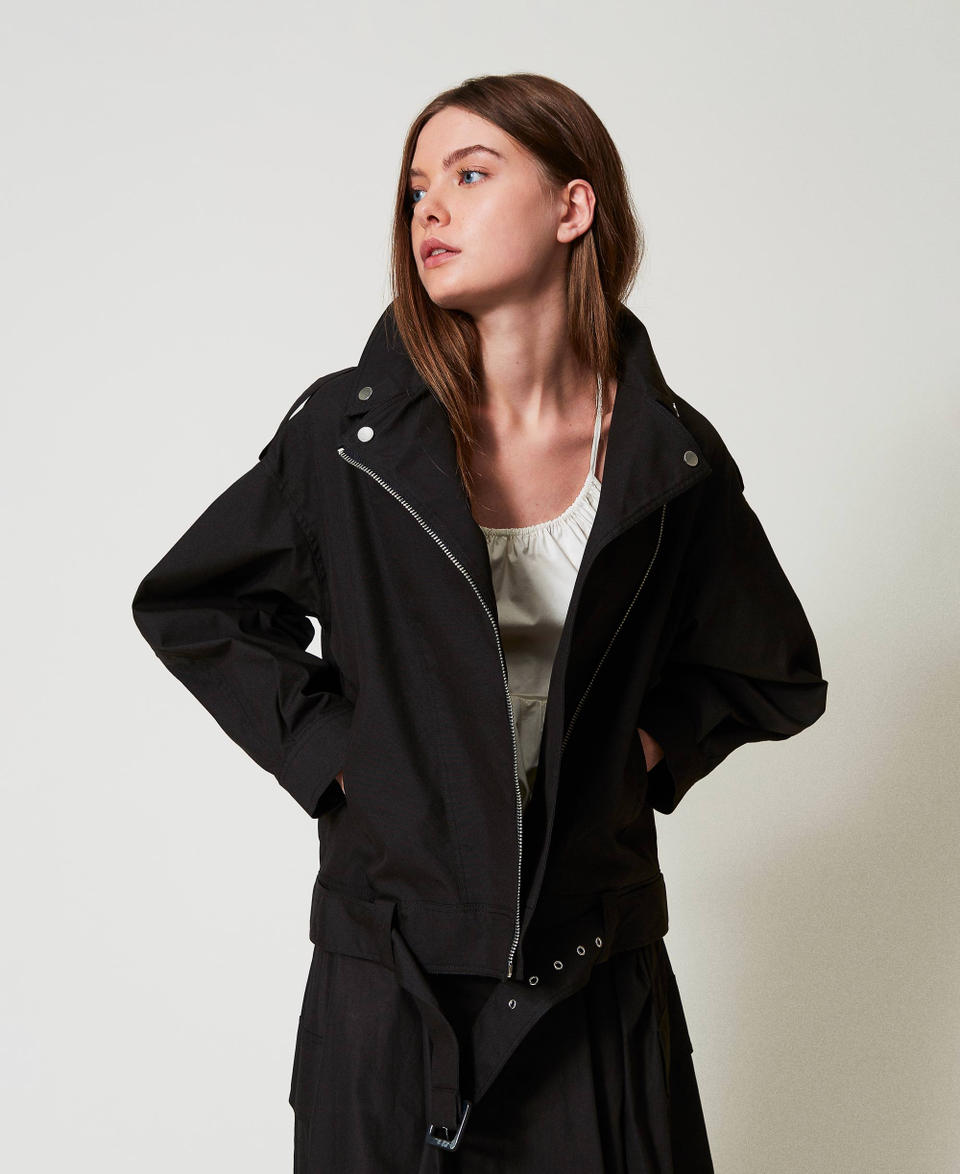 Twin Set Giacca chiodo over con cintura Nuova