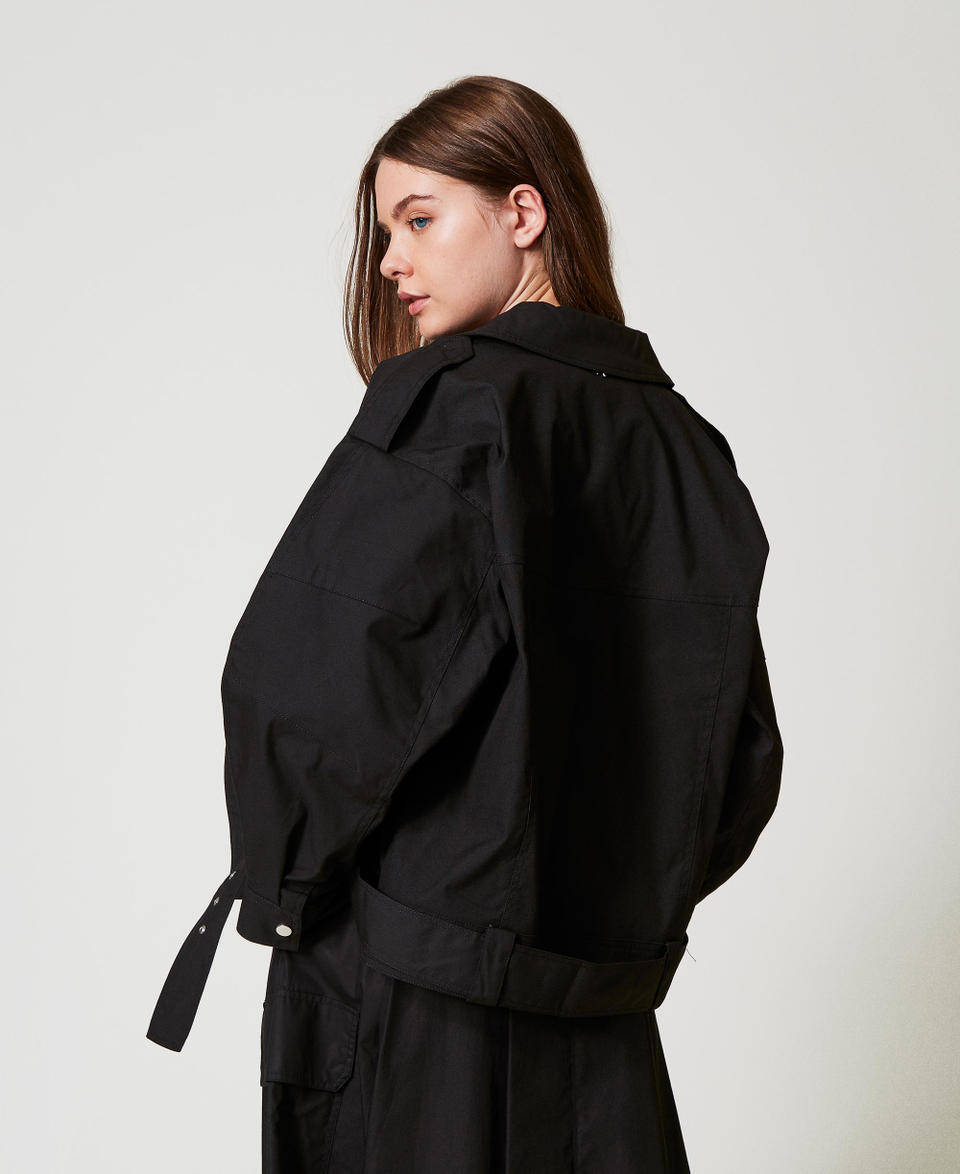 Twin Set Giacca chiodo over con cintura Nuova