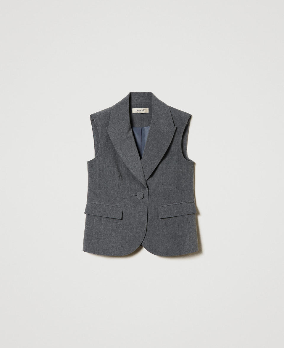 Twin Set Gilet monopetto in flanella Moda