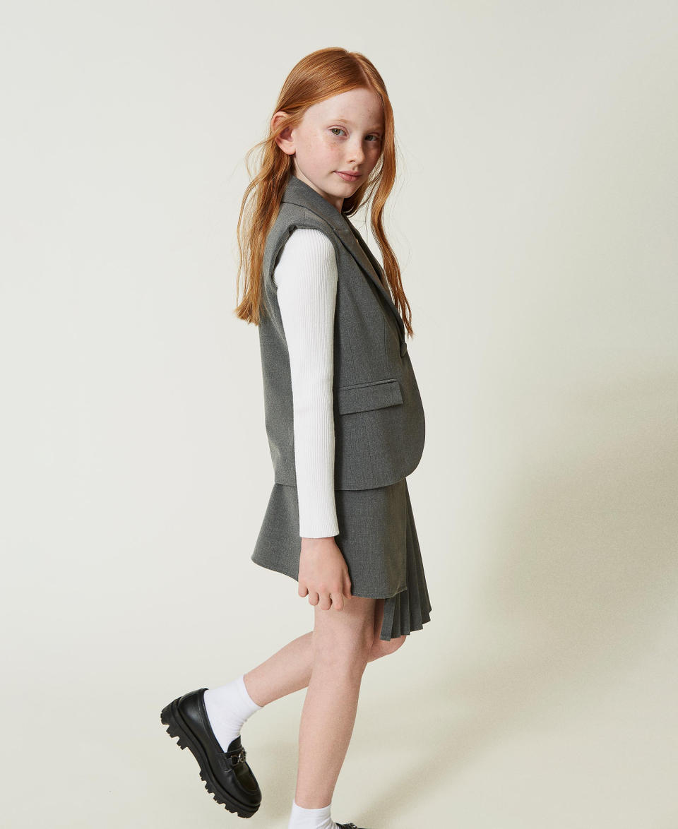 Twin Set Gilet monopetto in flanella Moda