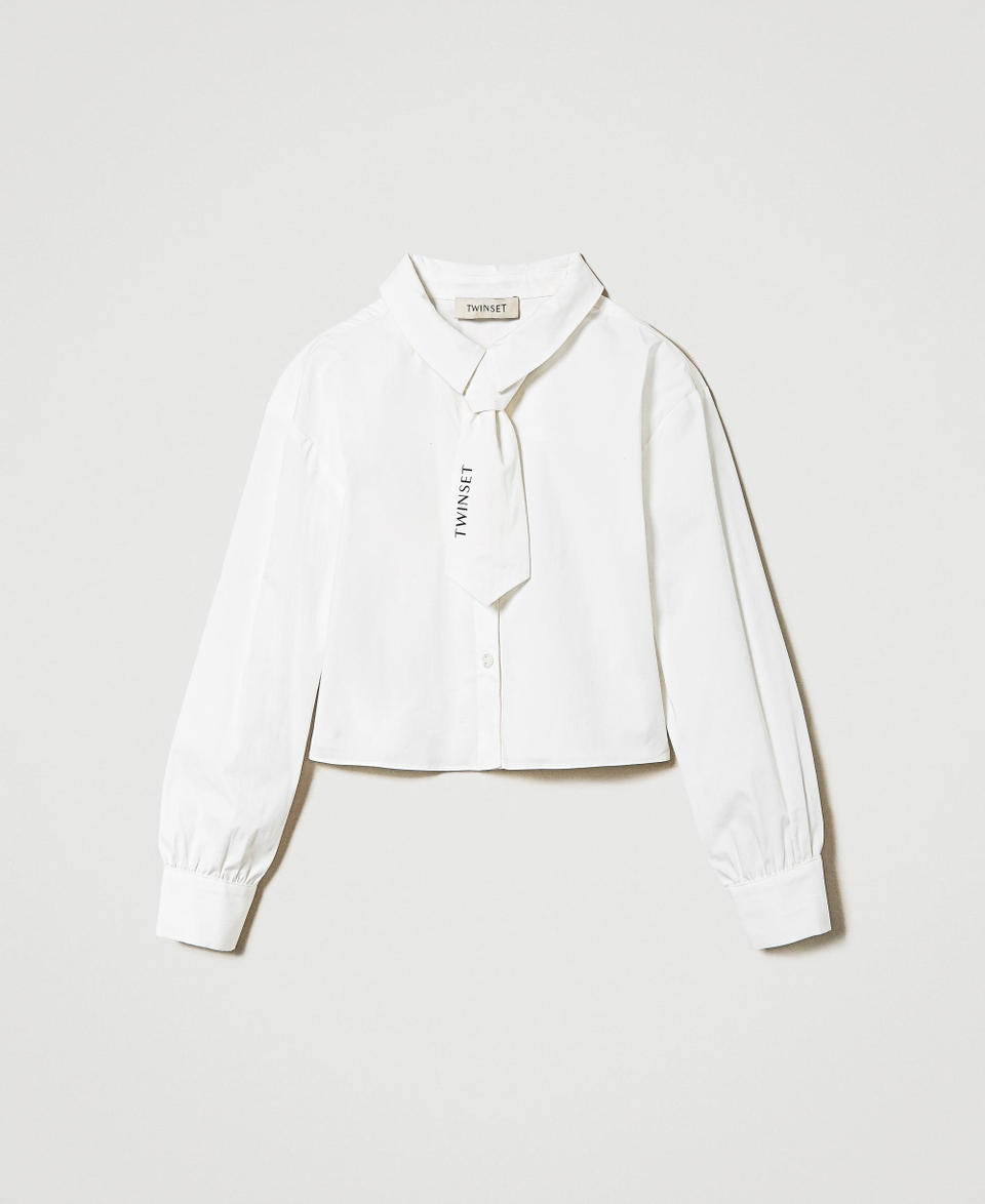 Twin Set Camicia in popeline con cravatta Italy