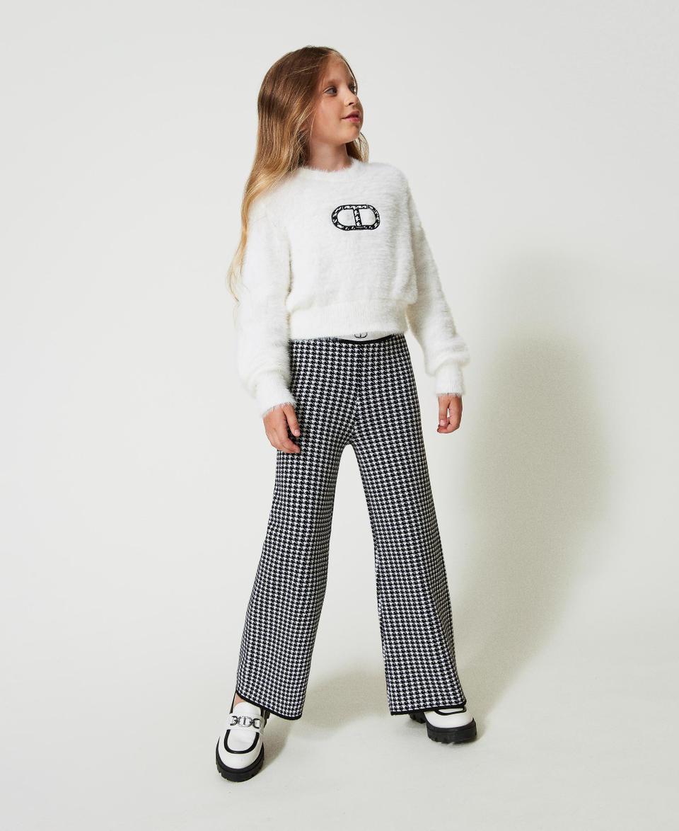 Twin Set Pantaloni in maglia jacquard pied de poule Qualità