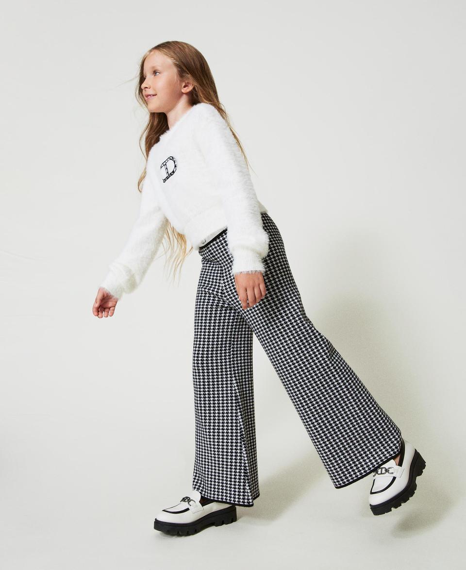 Twin Set Pantaloni in maglia jacquard pied de poule Qualità