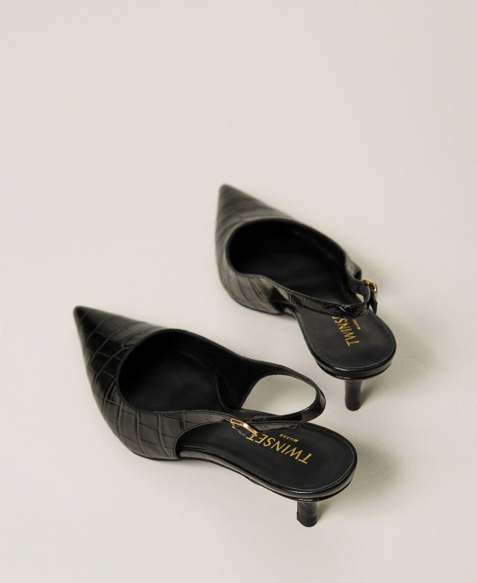 Twin Set Décolleté sling back a stampa cocco Affare Del Giorno