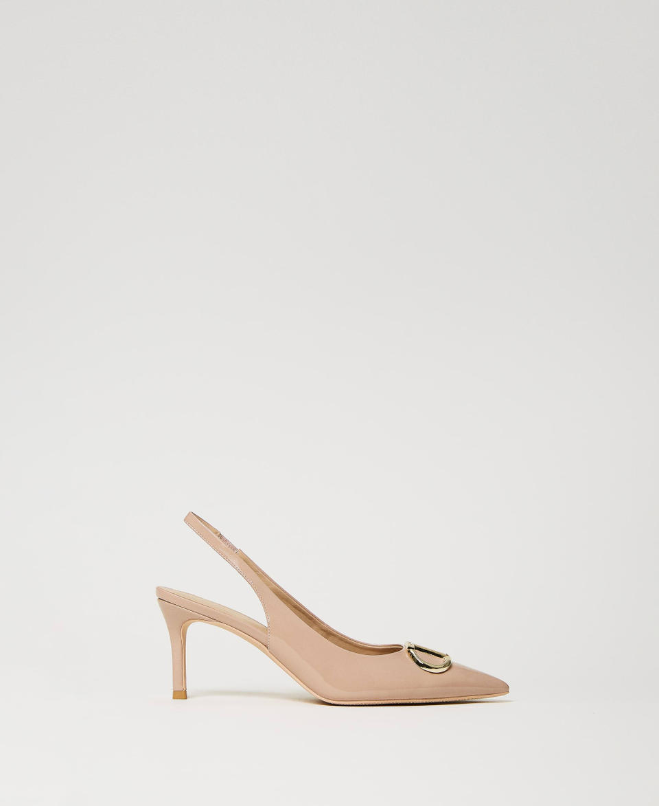 Twin Set Décolleté sling back in vernice