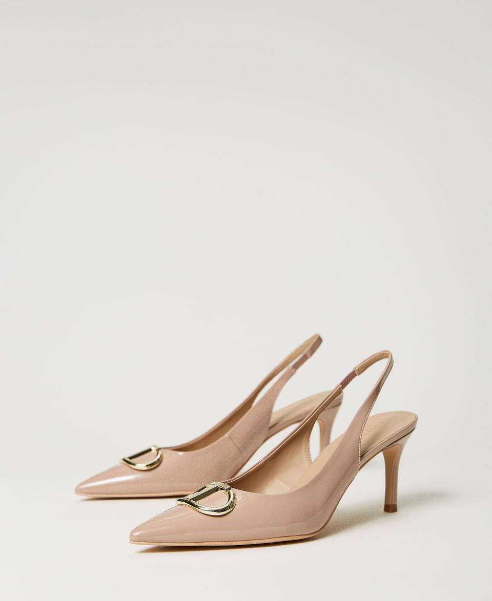 Twin Set Décolleté sling back in vernice Economico
