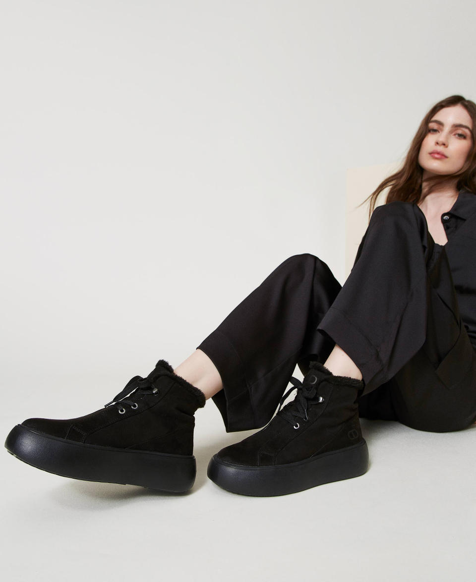 Twin Set Sneakers alta con faux fur Offerte