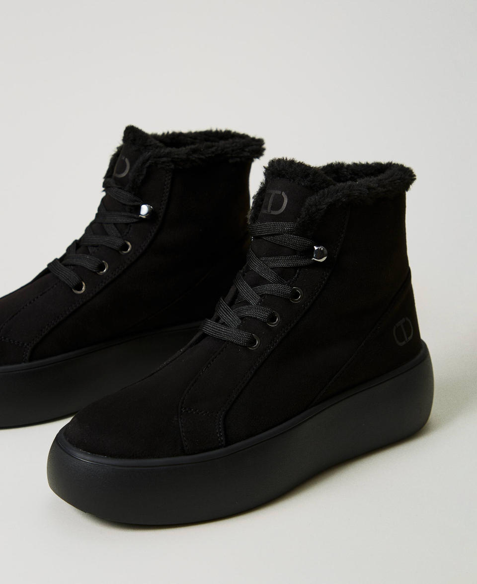 Twin Set Sneakers alta con faux fur Offerte