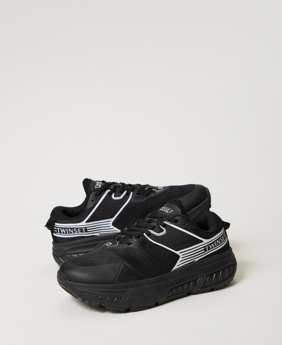 Twin Set Sneakers Fessura a righe con logo a contrasto Qualità Garantita