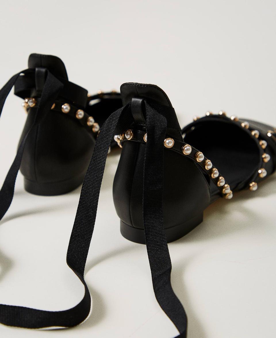 Twin Set Ballerine con perle e nastri Shopping Online