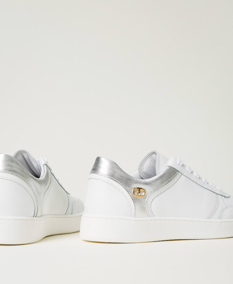 Twin Set Sneakers in pelle con inserti laminati Offerta