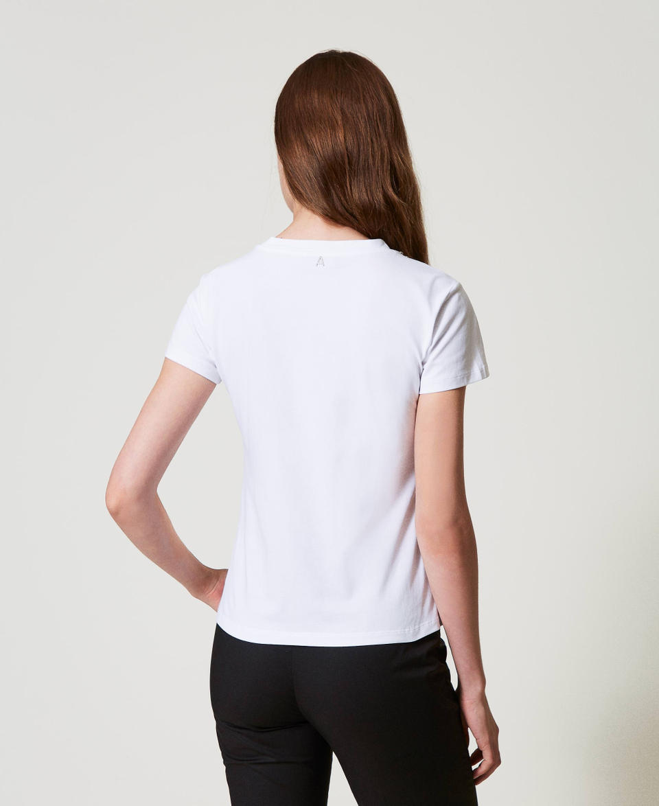 Twin Set T-shirt con ricamo a mano e logo Outlet