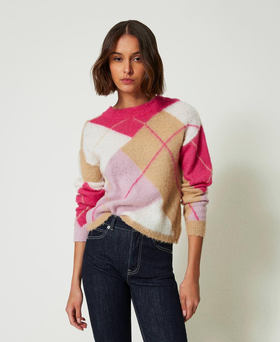 Twin Set Maglia jacquard argyle in misto lana Vendita Economica