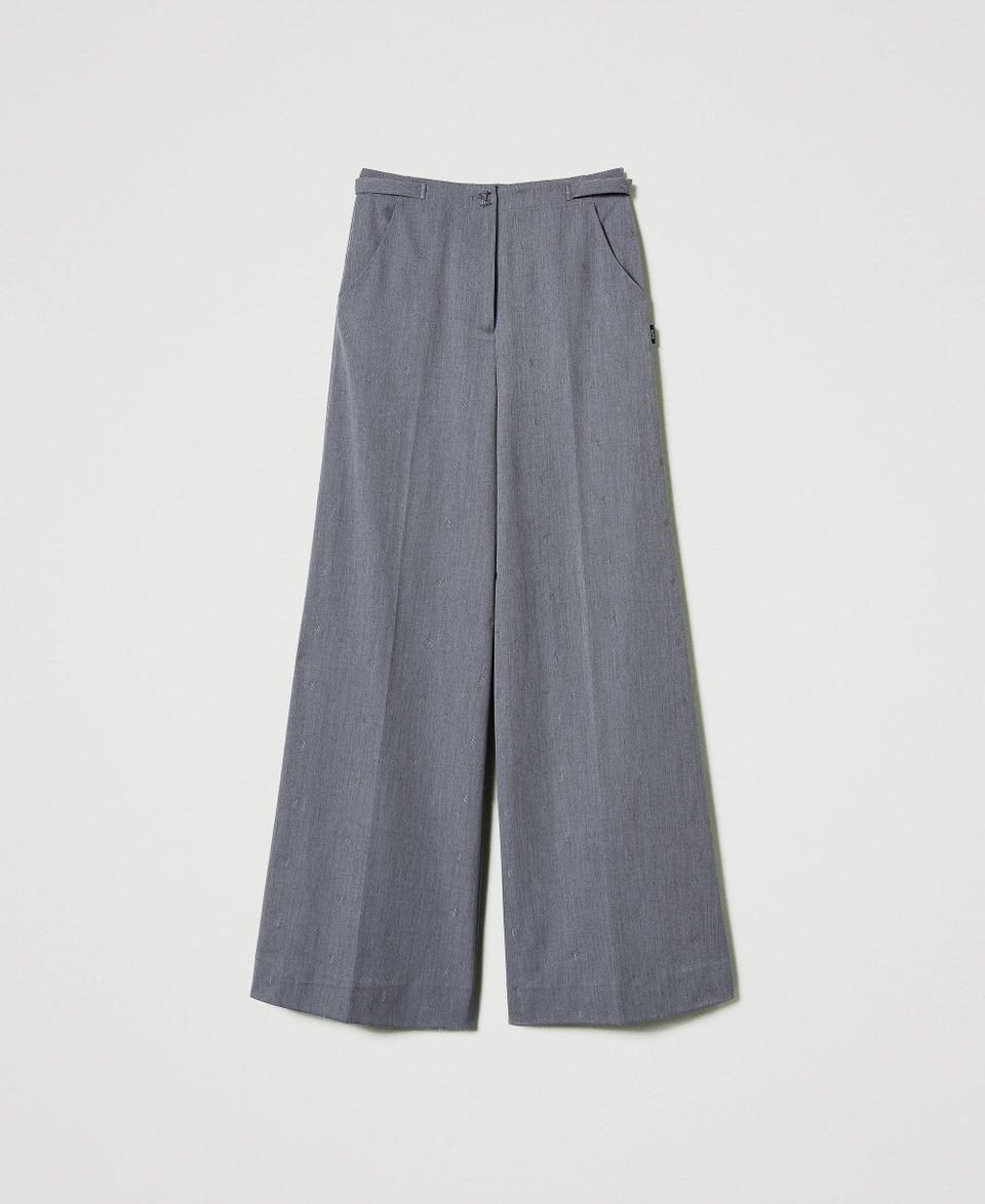 Twin Set Pantaloni a palazzo MYFO con ricamo Saldi Di Fabbrica