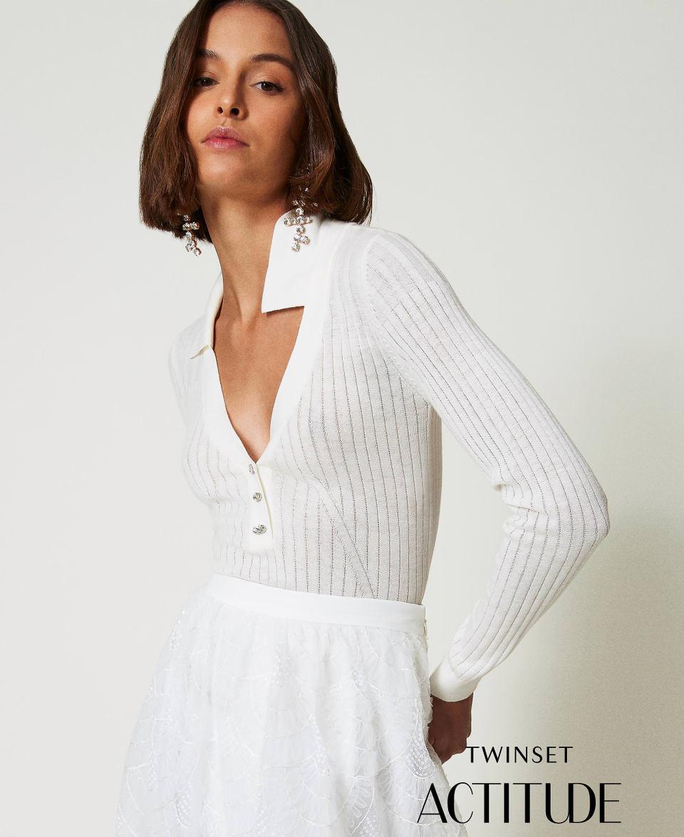 Twin Set Maglia a coste con ricamo I Più Venduti