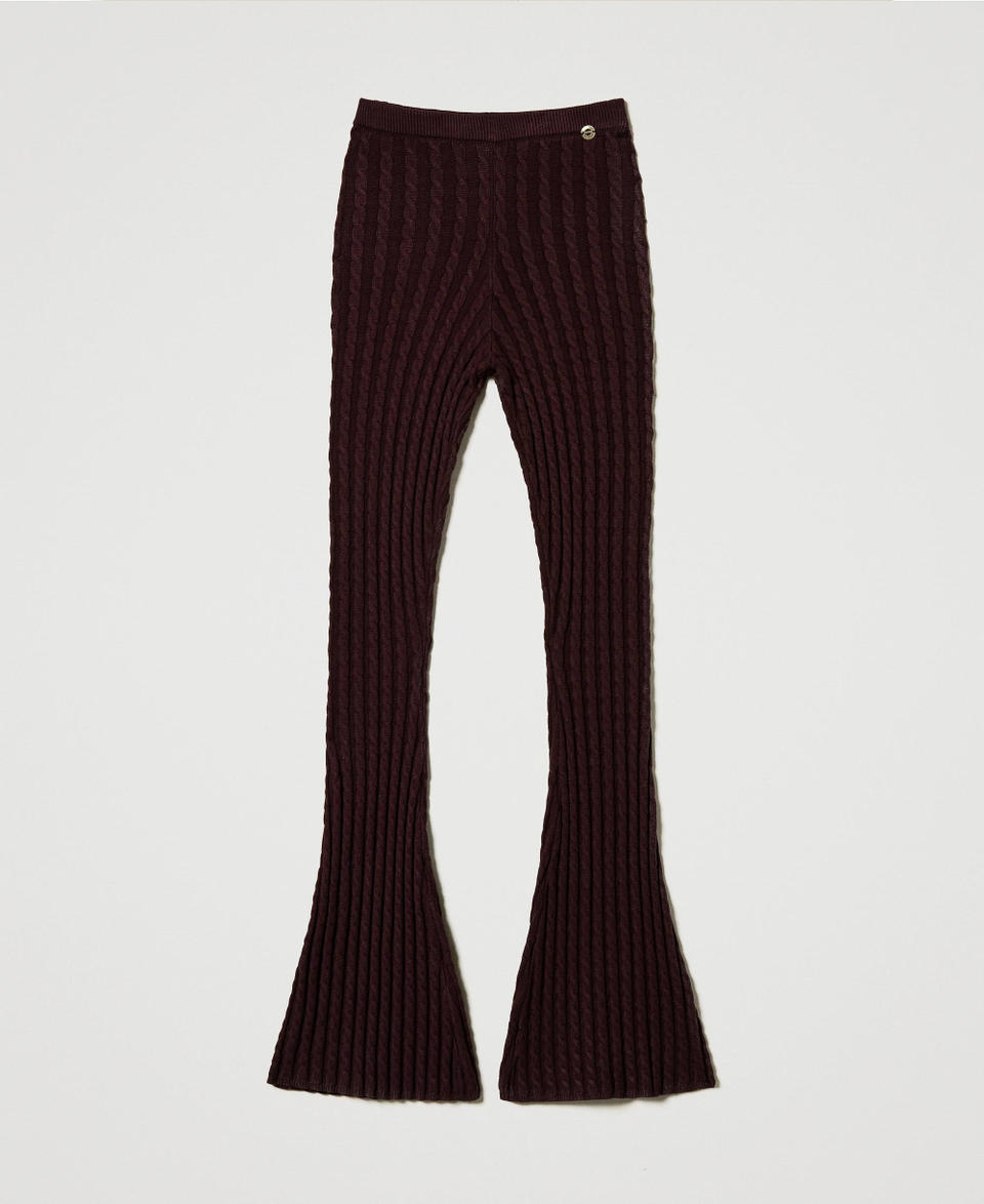 Twin Set Pantaloni flare in maglia a trecce Negozio