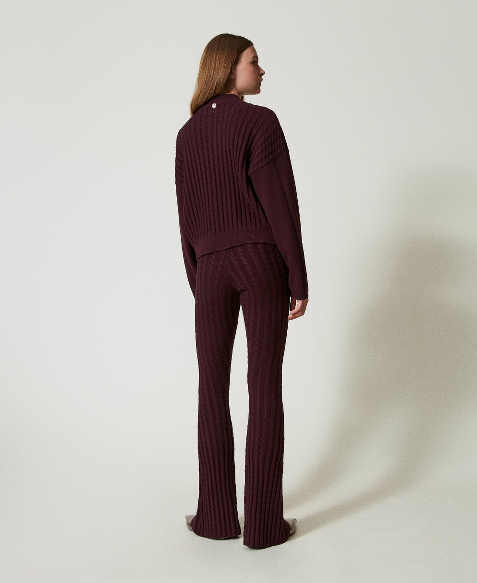 Twin Set Pantaloni flare in maglia a trecce Negozio