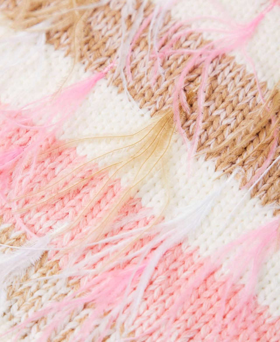 Twin Set Sciarpa jacquard con piume Saldi