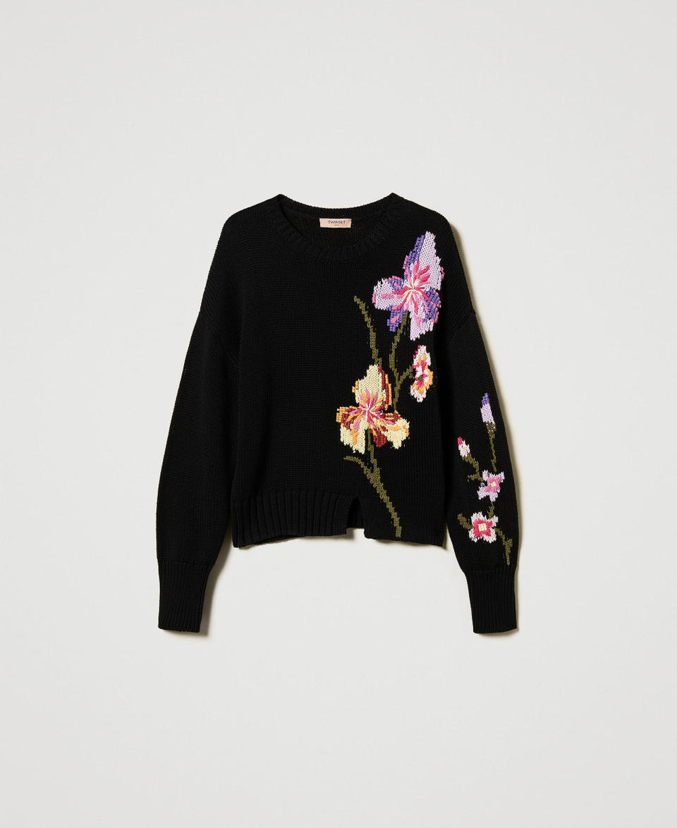 Twin Set Maglia con fiori e ricamo a mano 2025