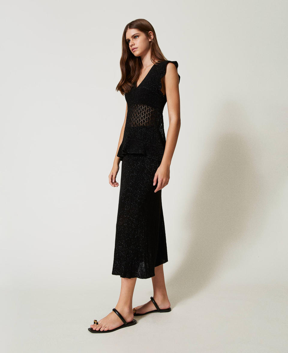 Twin Set Gonna longuette in maglia lurex Promozione