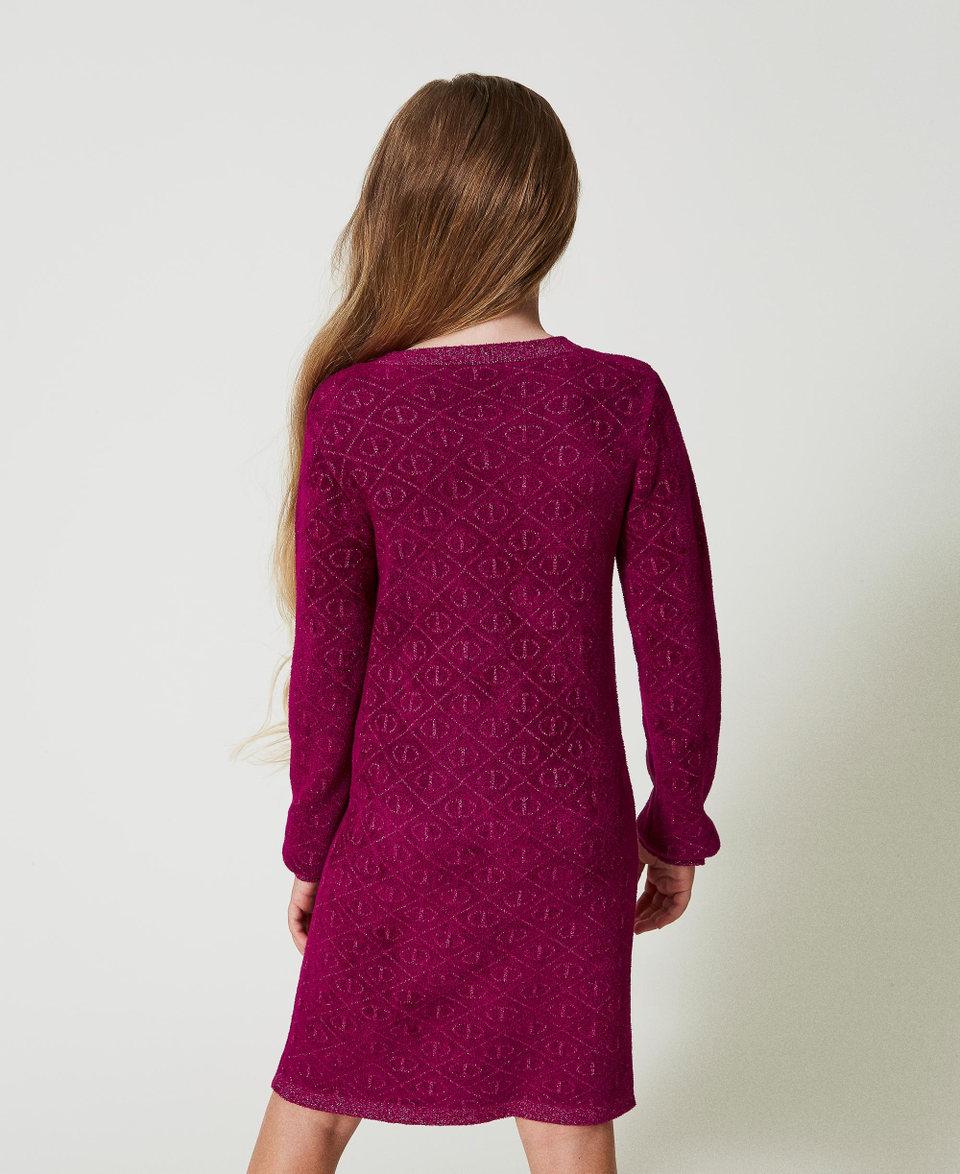Twin Set Abito corto in maglia jacquard con Oval T Vendita Economica