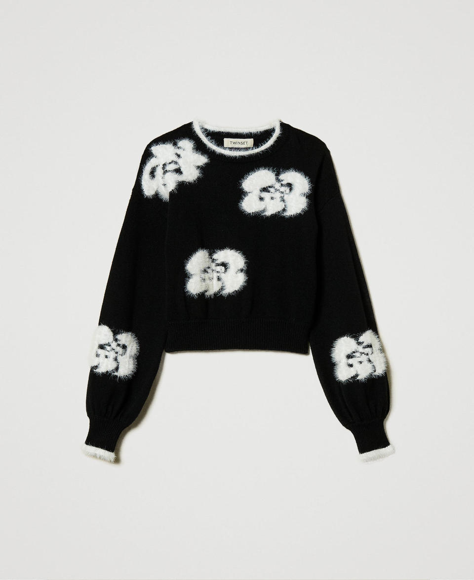 Twin Set Maglia con fiori a intarsio Consegna Veloce