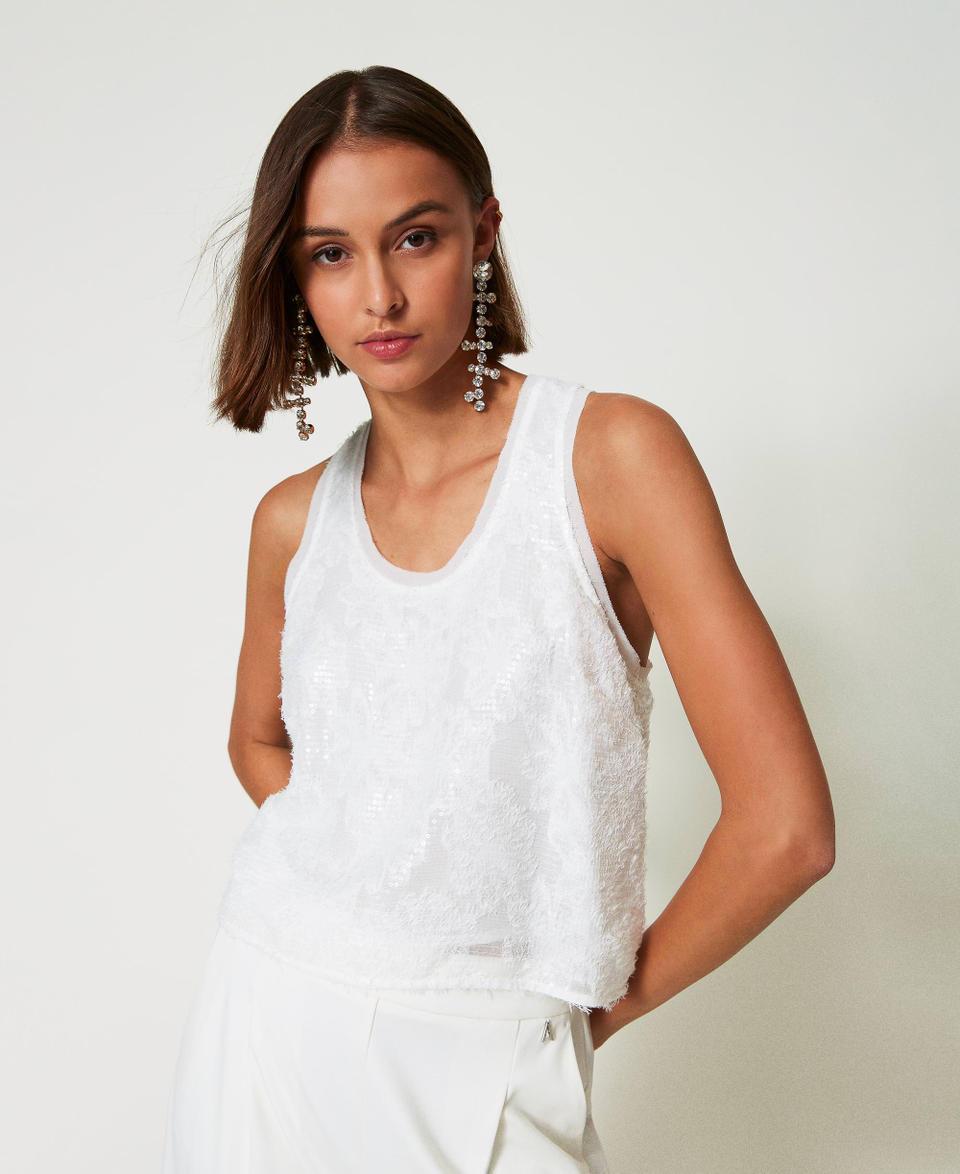 Twin Set Top a canotta in full paillettes Vendita Economica