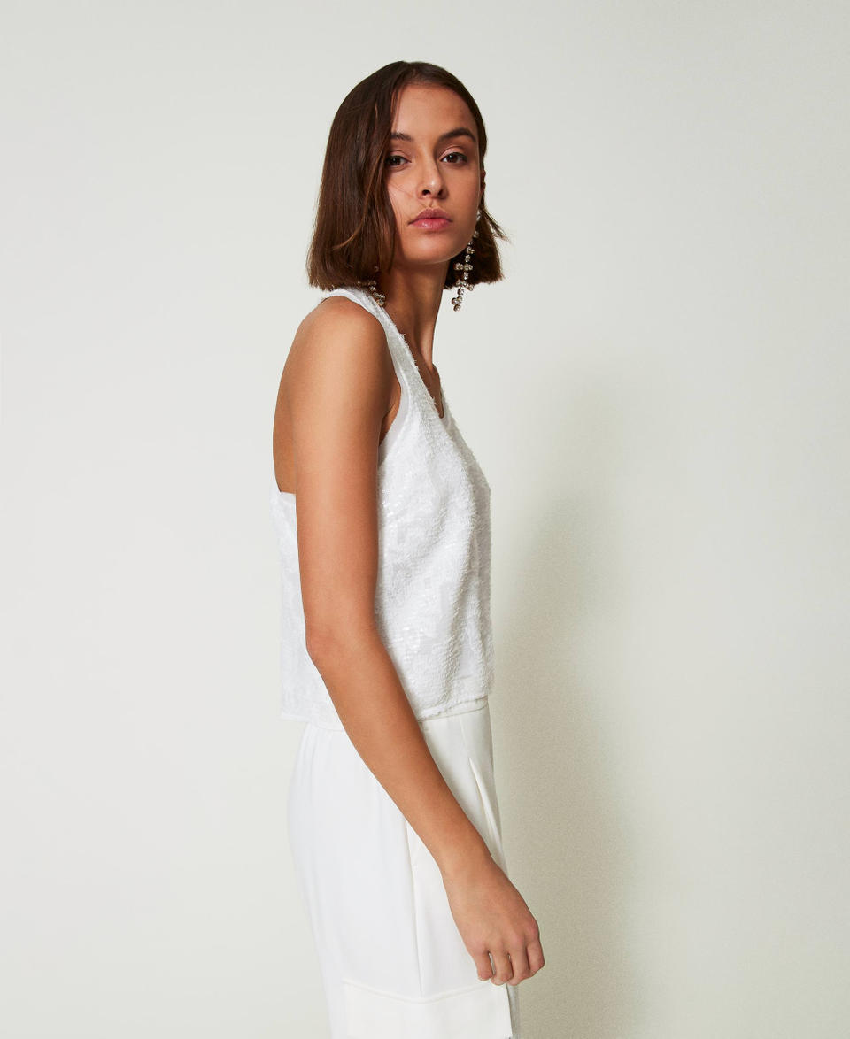 Twin Set Top a canotta in full paillettes Vendita Economica