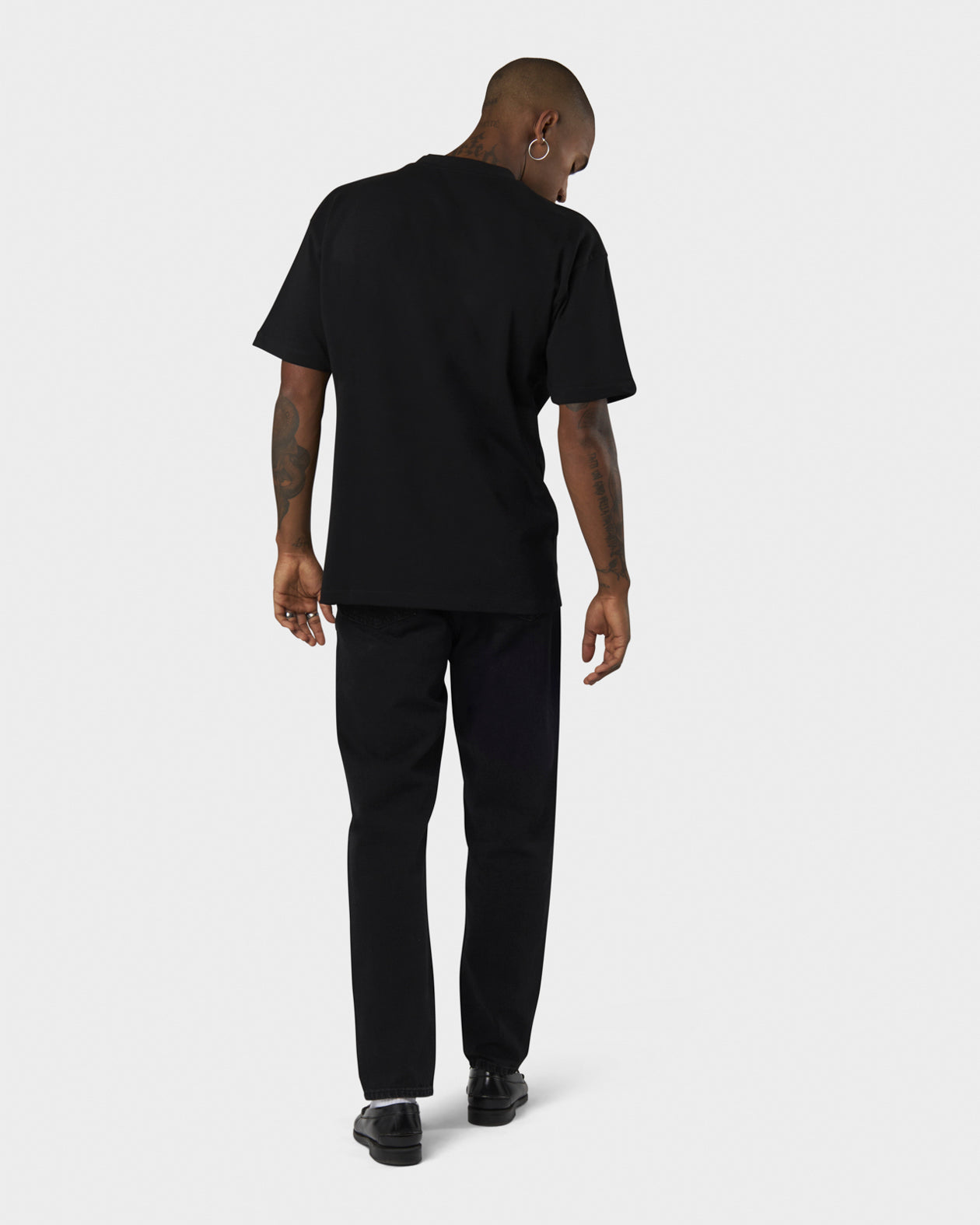 Vision Of Super BLACK T-SHIRT WITH HEARTBEAT PRINT ON FRONT AND METAL LABEL Consegna Veloce