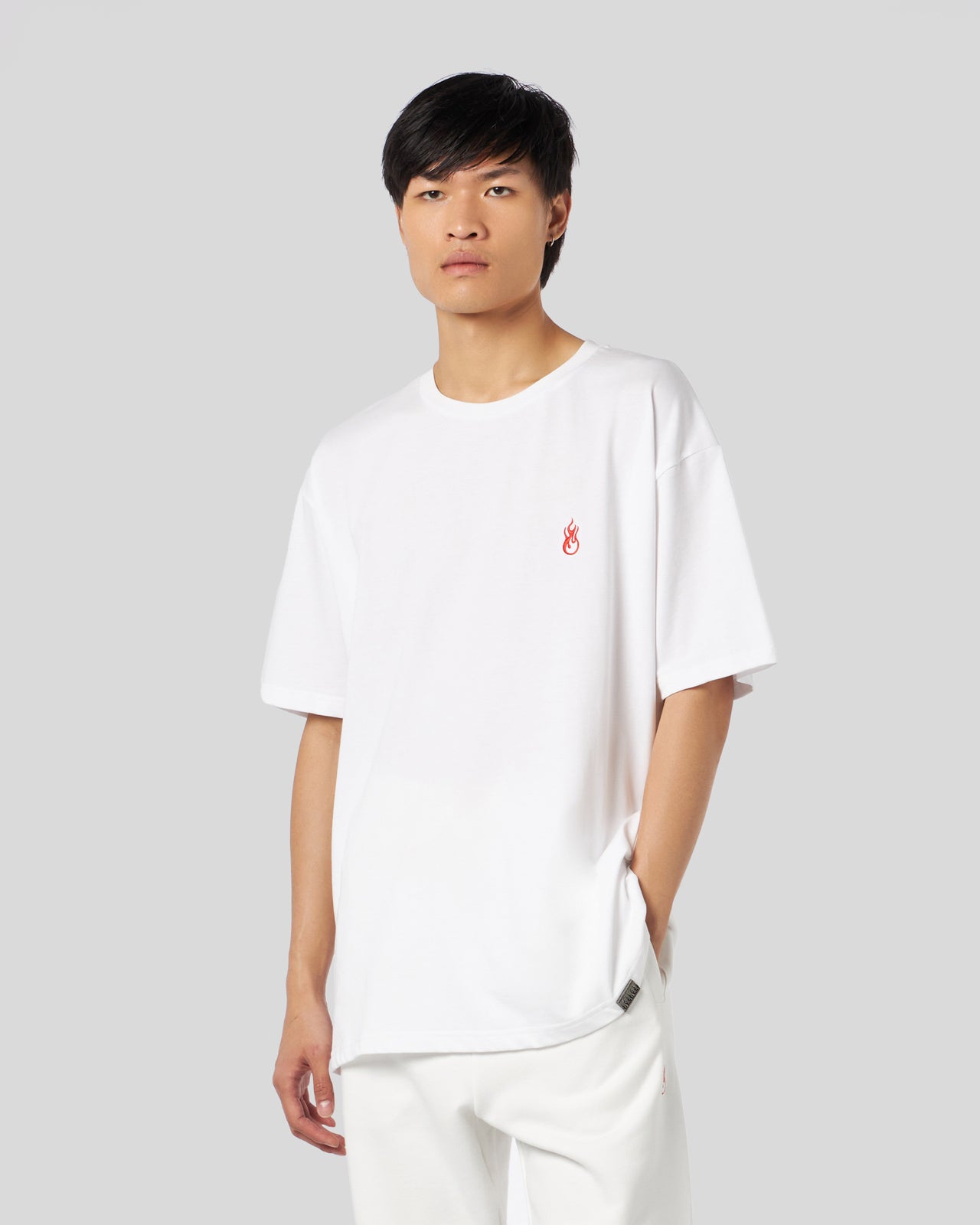 Vision Of Super WHITE T-SHIRT WITH FLAMES LOGO Convenienza