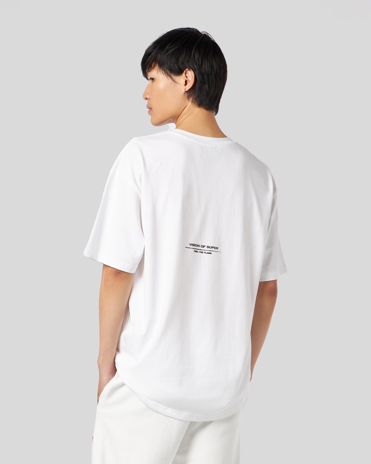 Vision Of Super WHITE T-SHIRT WITH FLAMES LOGO Convenienza