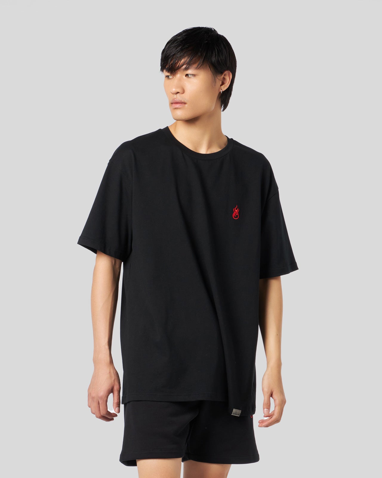 Vision Of Super BLACK T-SHIRT WITH FLAMES LOGO Novità