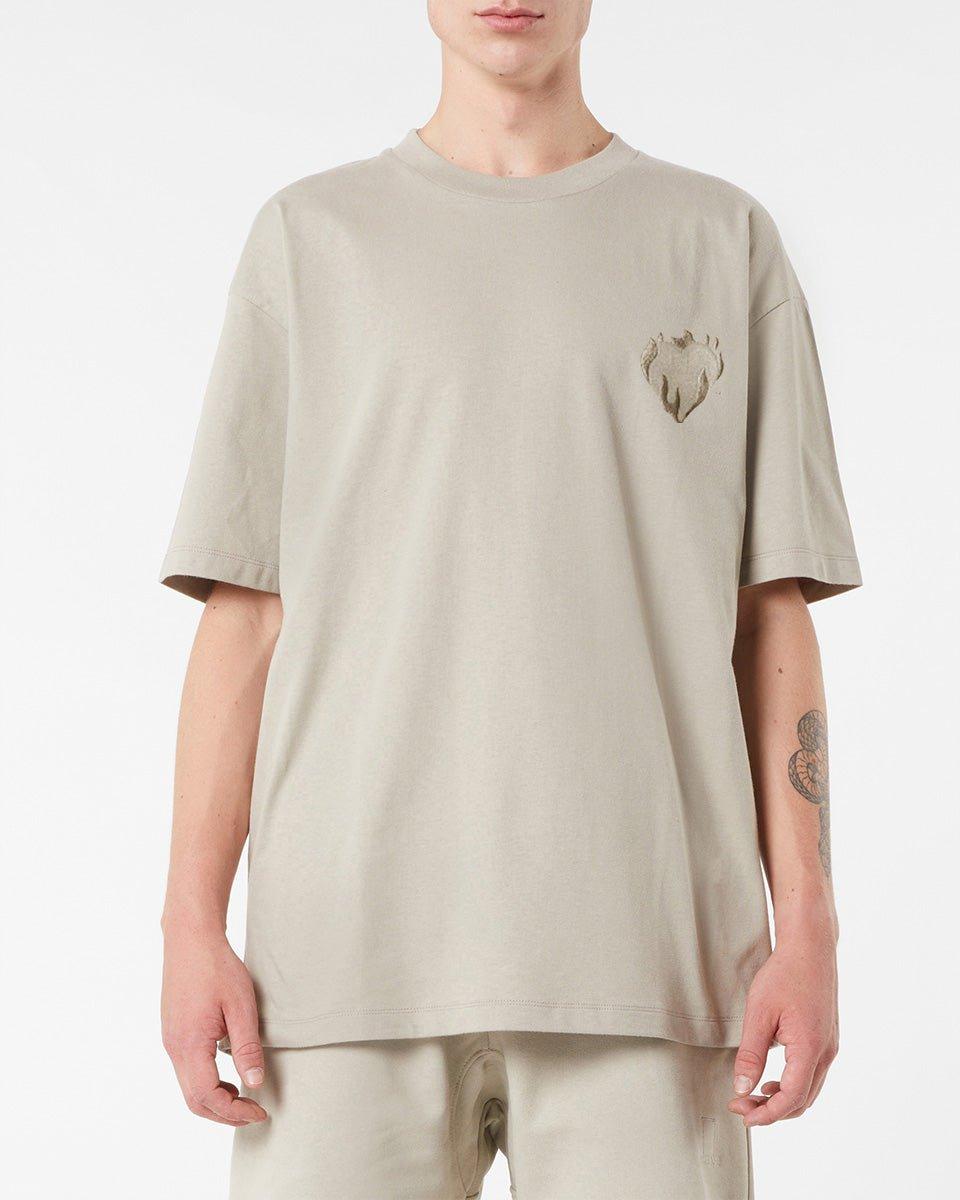 Vision Of Super LONDON FOG T-SHIRT WITH EMBROIDERED FLAMING HEART Presa