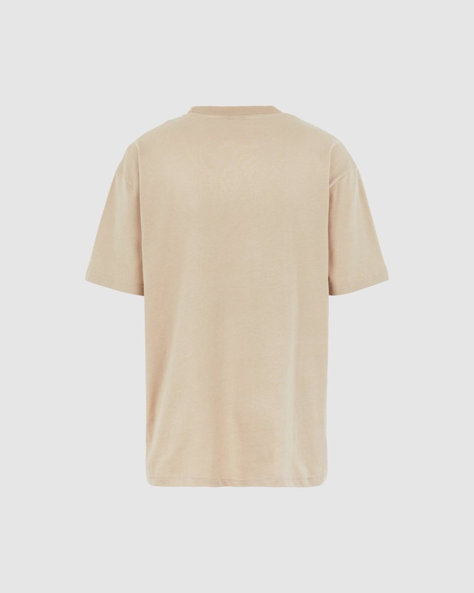 Vision Of Super LIGHT BROWN T-SHIRT WITH EMBROIDERED FLAMING HEART In Vendita