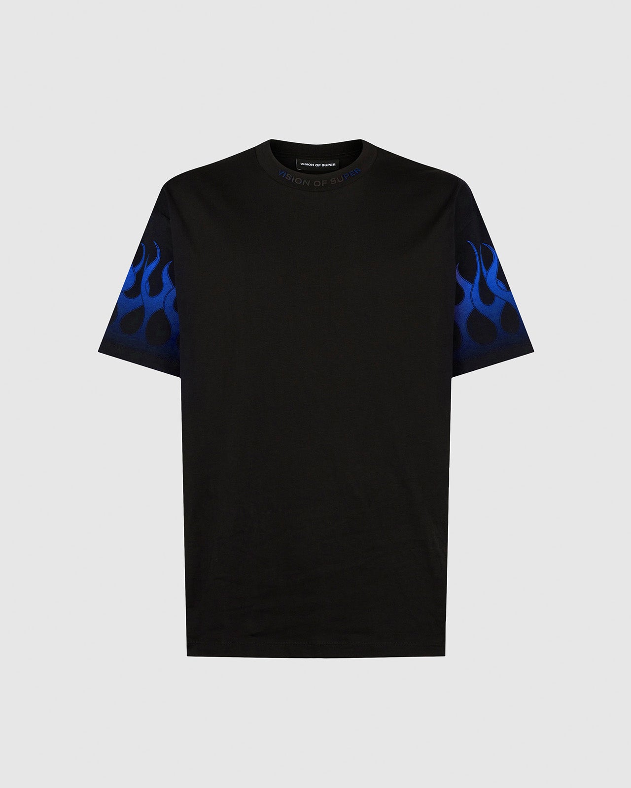 Vision Of Super BLACK T-SHIRT WITH BLUE FLAMES