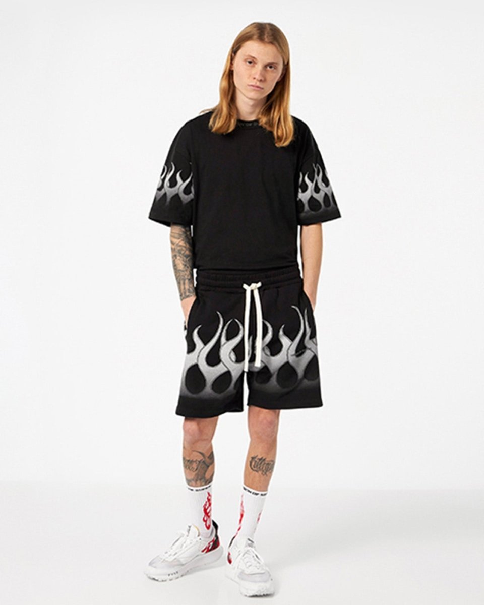 Vision Of Super BLACK T-SHIRT WITH LIGHT GREY FLAMES 2025
