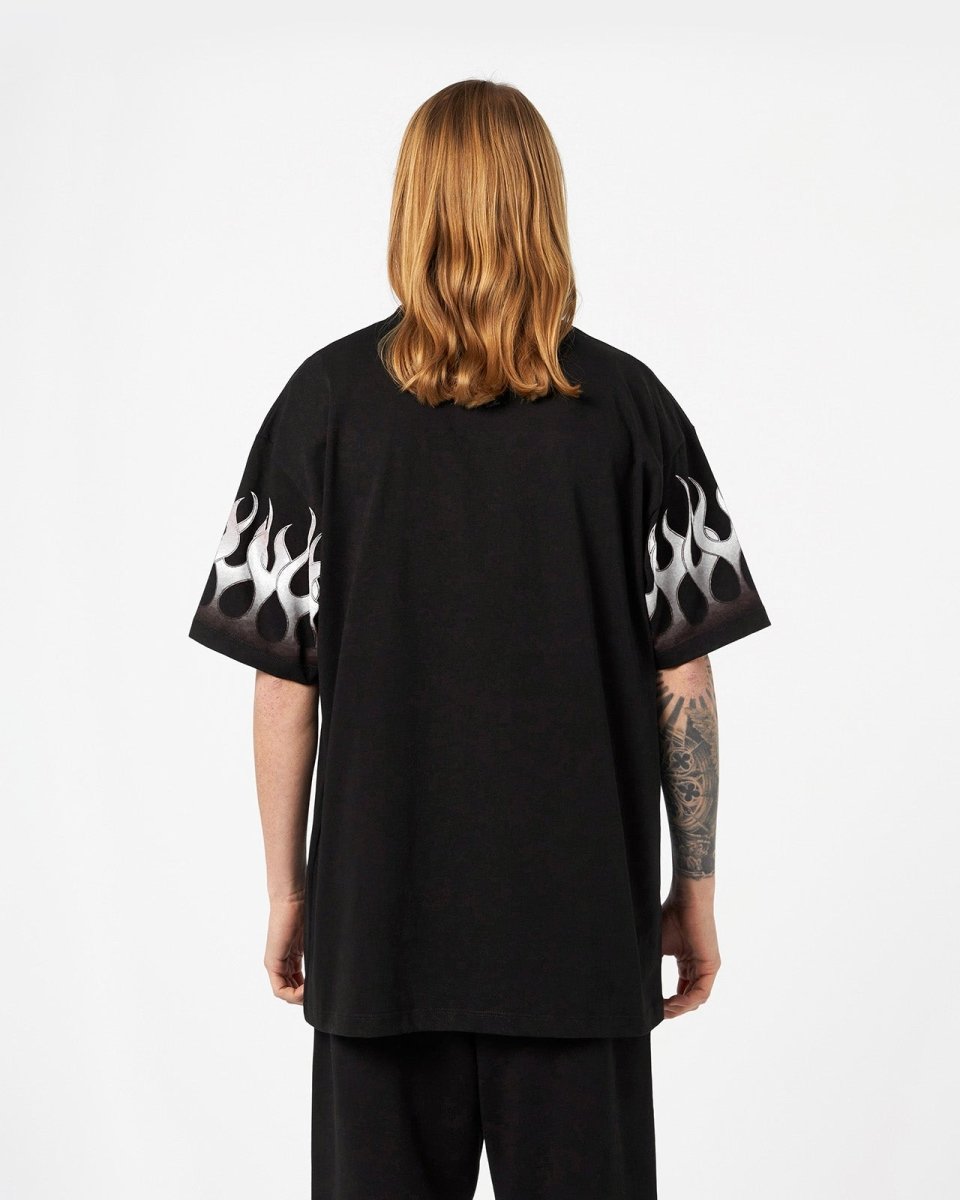 Vision Of Super BLACK T-SHIRT WITH LIGHT GREY FLAMES 2025