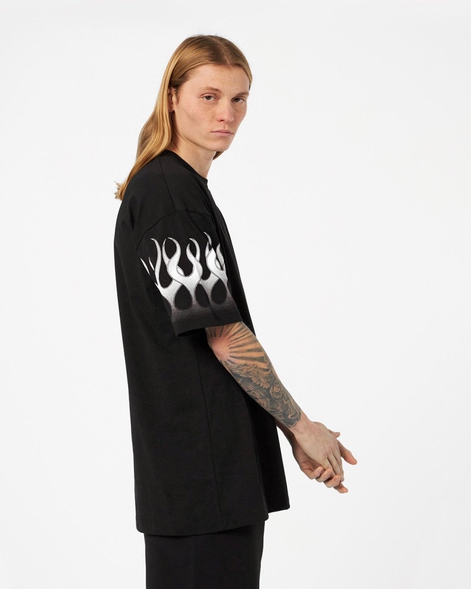 Vision Of Super BLACK T-SHIRT WITH LIGHT GREY FLAMES 2025