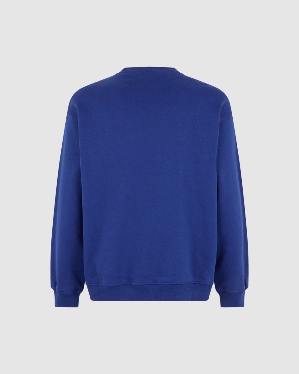 Vision Of Super BLUE CREWNECK WITH EMBROIDERED FLAMING HEART Pezzi Unici