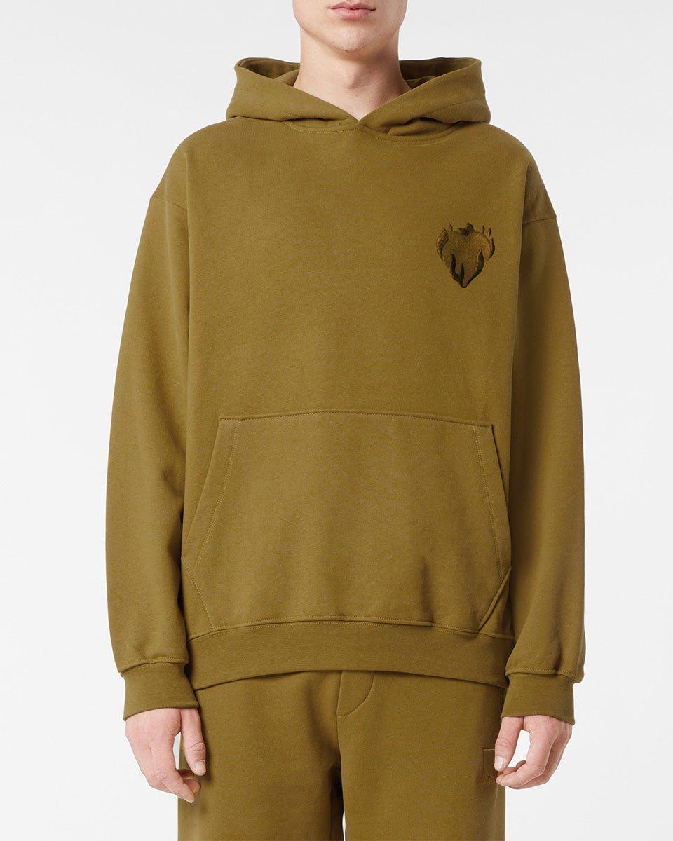Vision Of Super PLANTATION HOODIE WITH EMBROIDERED FLAMING HEART Affare Del Giorno