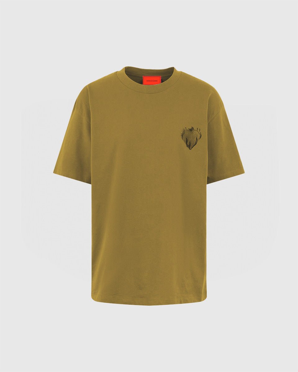 Vision Of Super PLANTATION T-SHIRT WITH EMBROIDERED FLAMING HEART