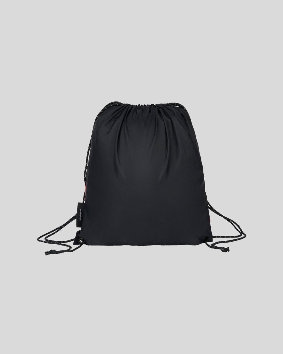 Vision Of Super BLACK DRAWSTRING BACKPACK WITH TRIPLE FLAMES AND LOGO PRINT Sconto